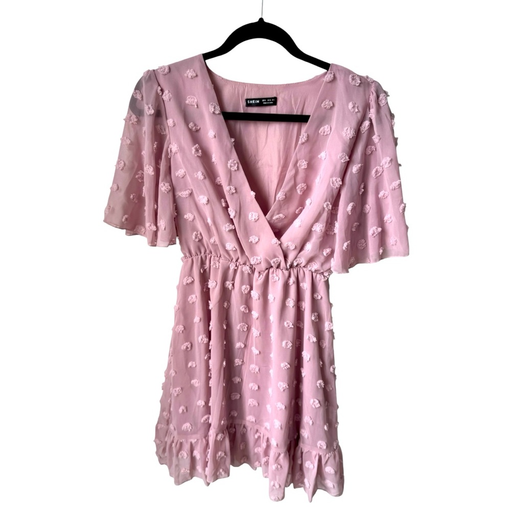 SHEIN Blush Textured Mini Dress